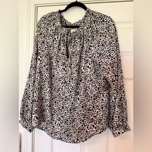 A New Day ~ Black and White Leopard Print Blouse